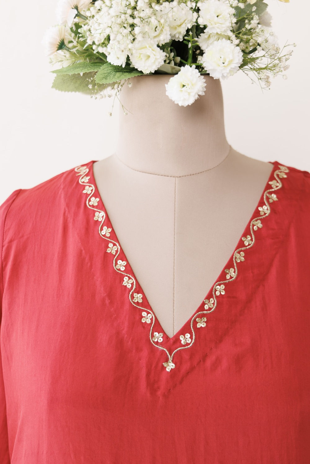 V' NECK KURTA SET OF -2