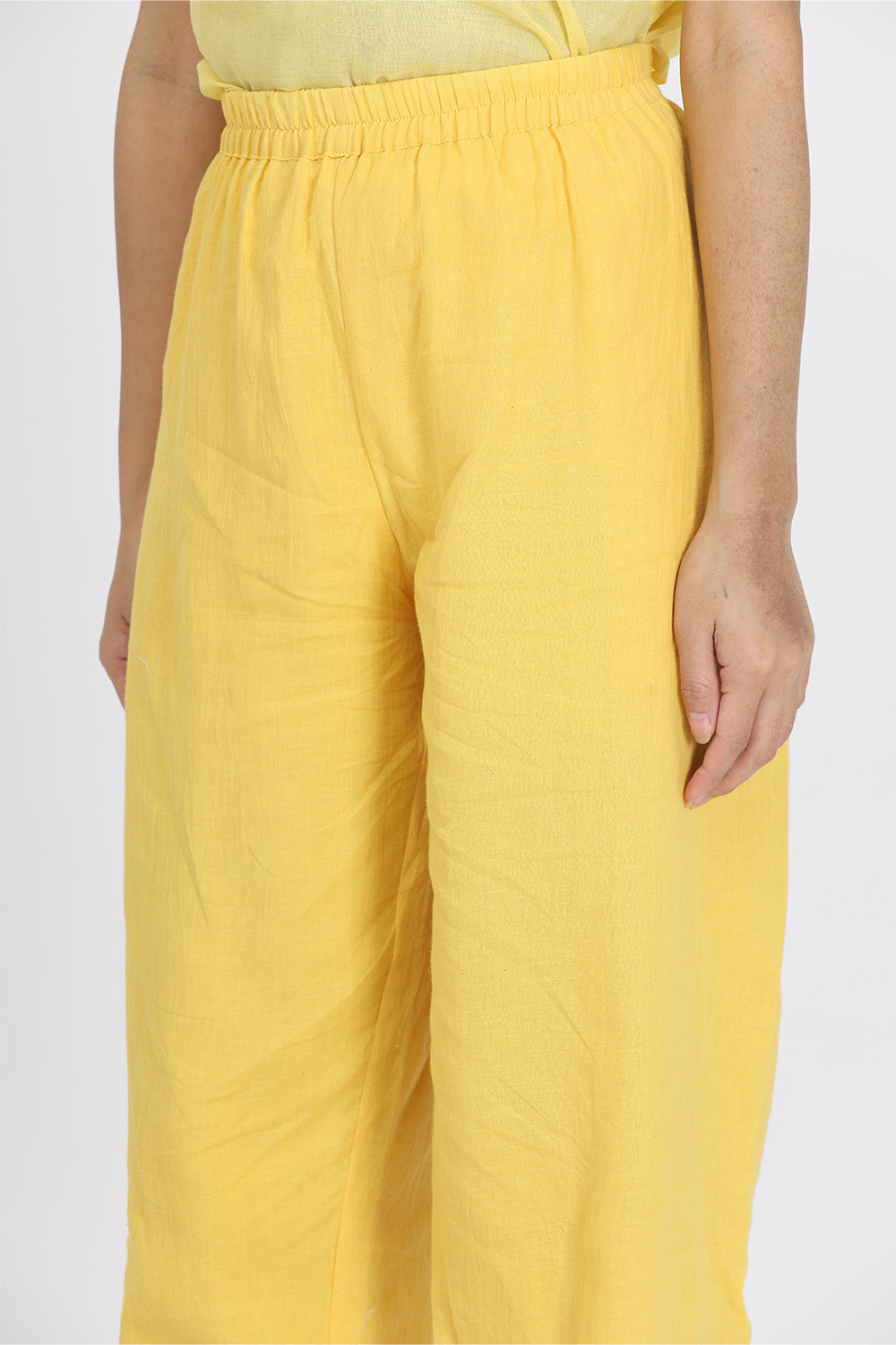 SOLID YELLOW STRIGHT PANTS