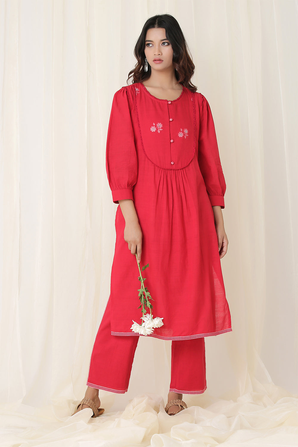 ROUND YOK KURTI SET OF-2 (RED)