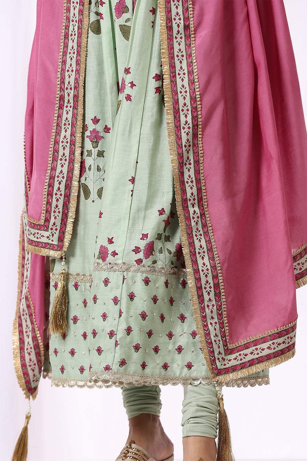 PINK SILK  DUPTTA