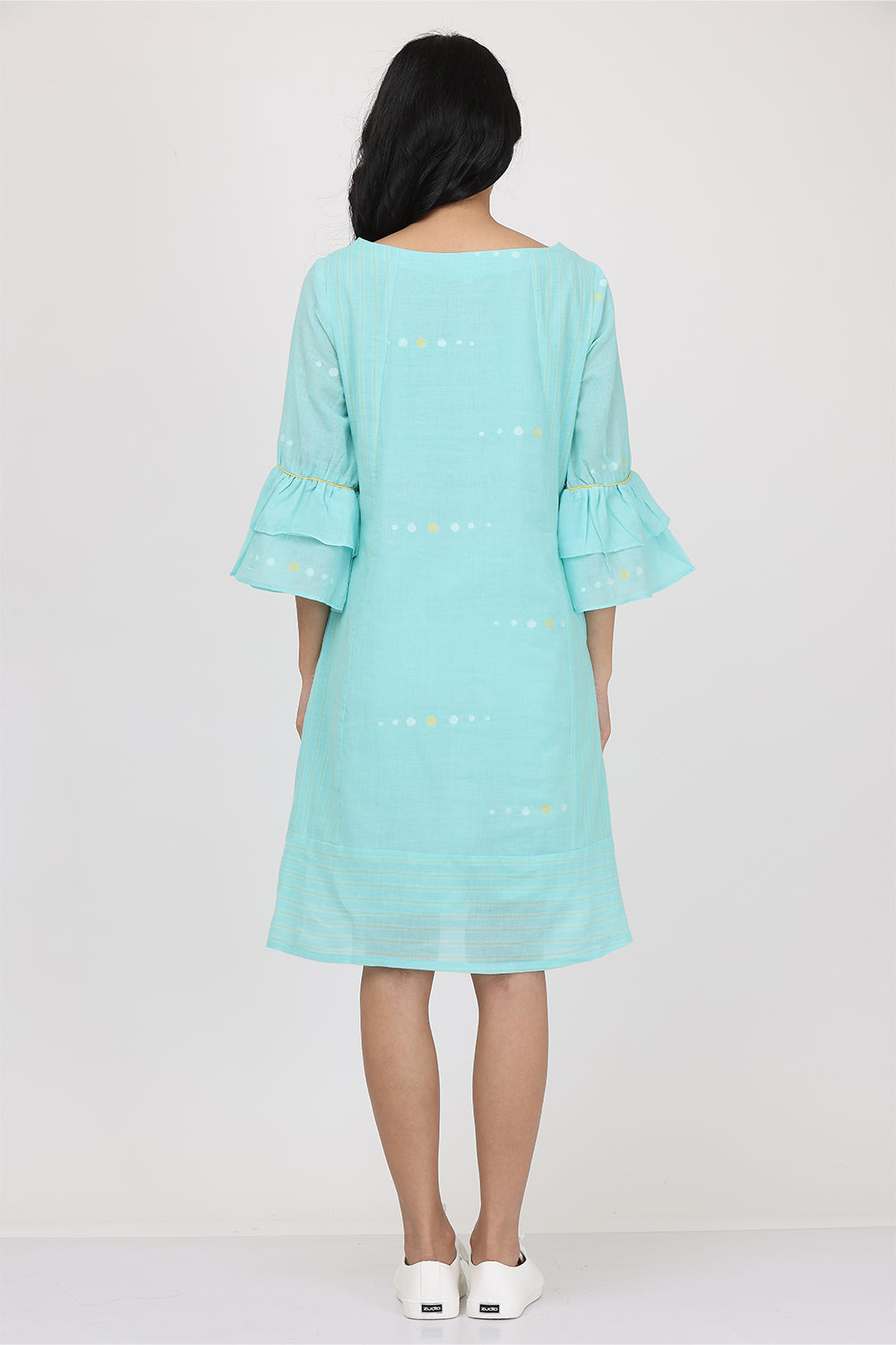 DOUBLE LAYER FRILL SLEEVES DRESS