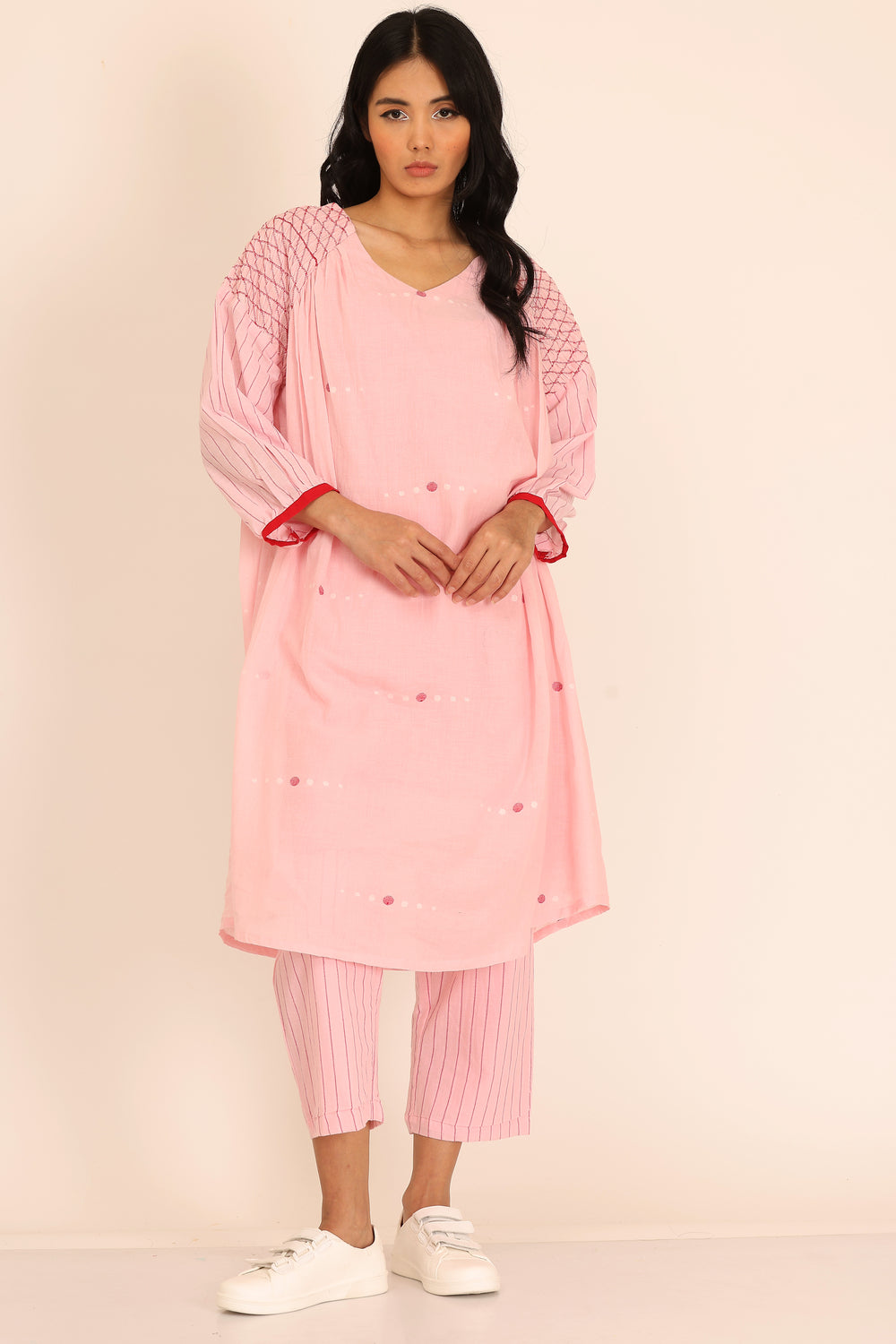 SMOCKEY SHOULDER KURTA SET OF-2