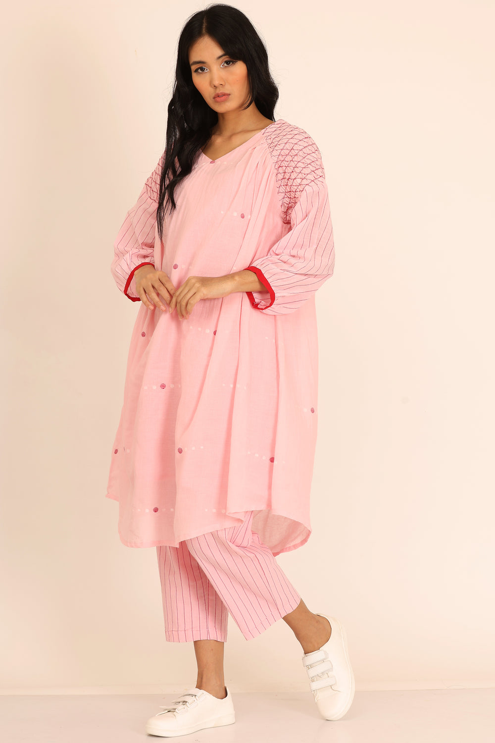 SMOCKEY SHOULDER KURTA SET OF-2