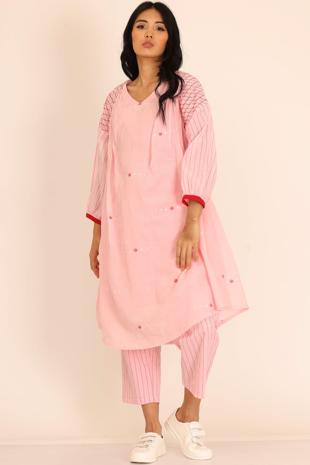 SMOCKEY SHOULDER KURTA SET OF-2