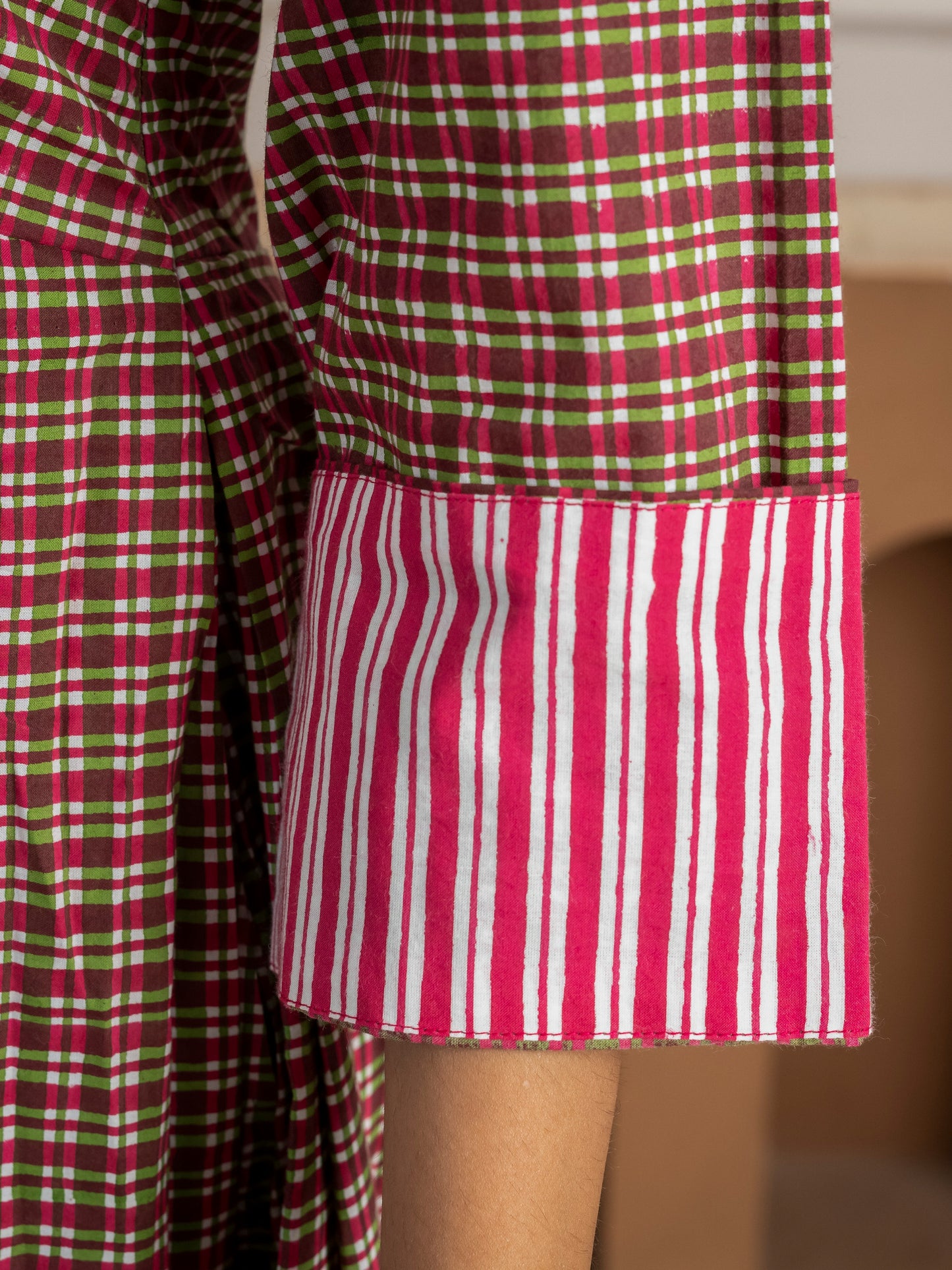 Meadow Check Pleated Midi Dress