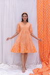 PUFF SLEEVES SHORT DRESS