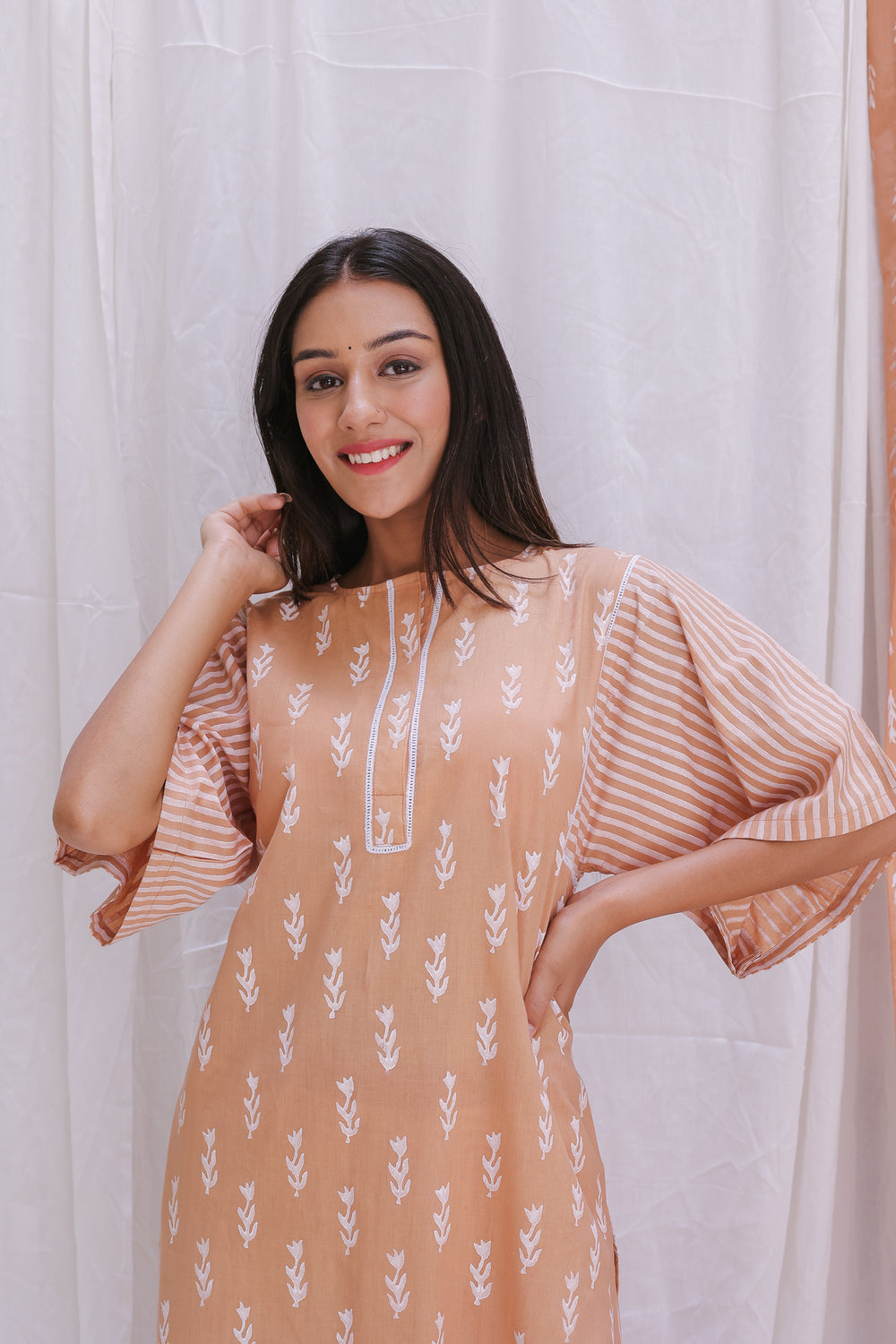 BROAD SRTIP SLEEVES KURTA SET OF-2