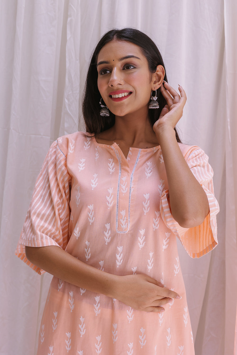 BROAD SRTIP SLEEVES KURTA SET OF-2