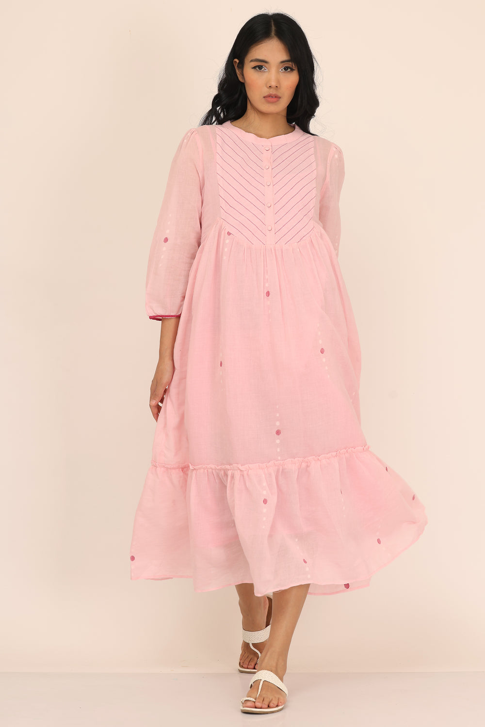 ROUND YOK DRESS SET OF-2  (WITH INNER SLIP)