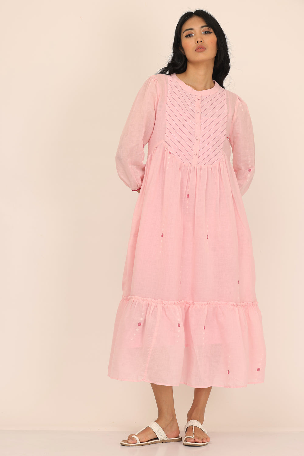 ROUND YOK DRESS SET OF-2  (WITH INNER SLIP)