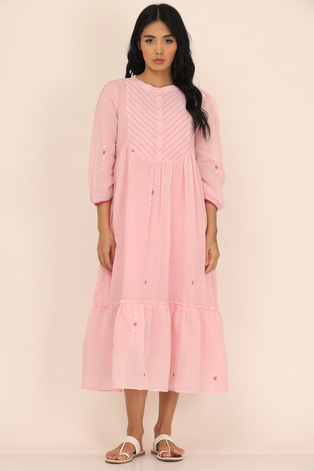 ROUND YOK DRESS SET OF-2  (WITH INNER SLIP)