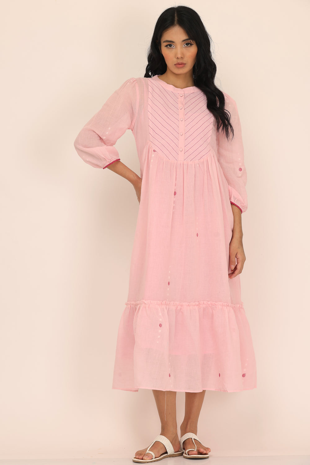 ROUND YOK DRESS SET OF-2  (WITH INNER SLIP)