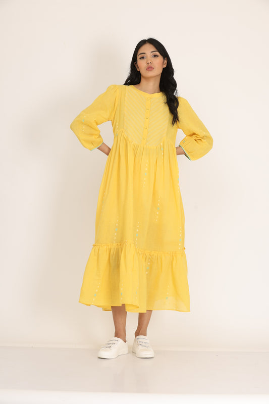 ROUND YOK DRESS SET OF-2  (WITH INNER SLIP)