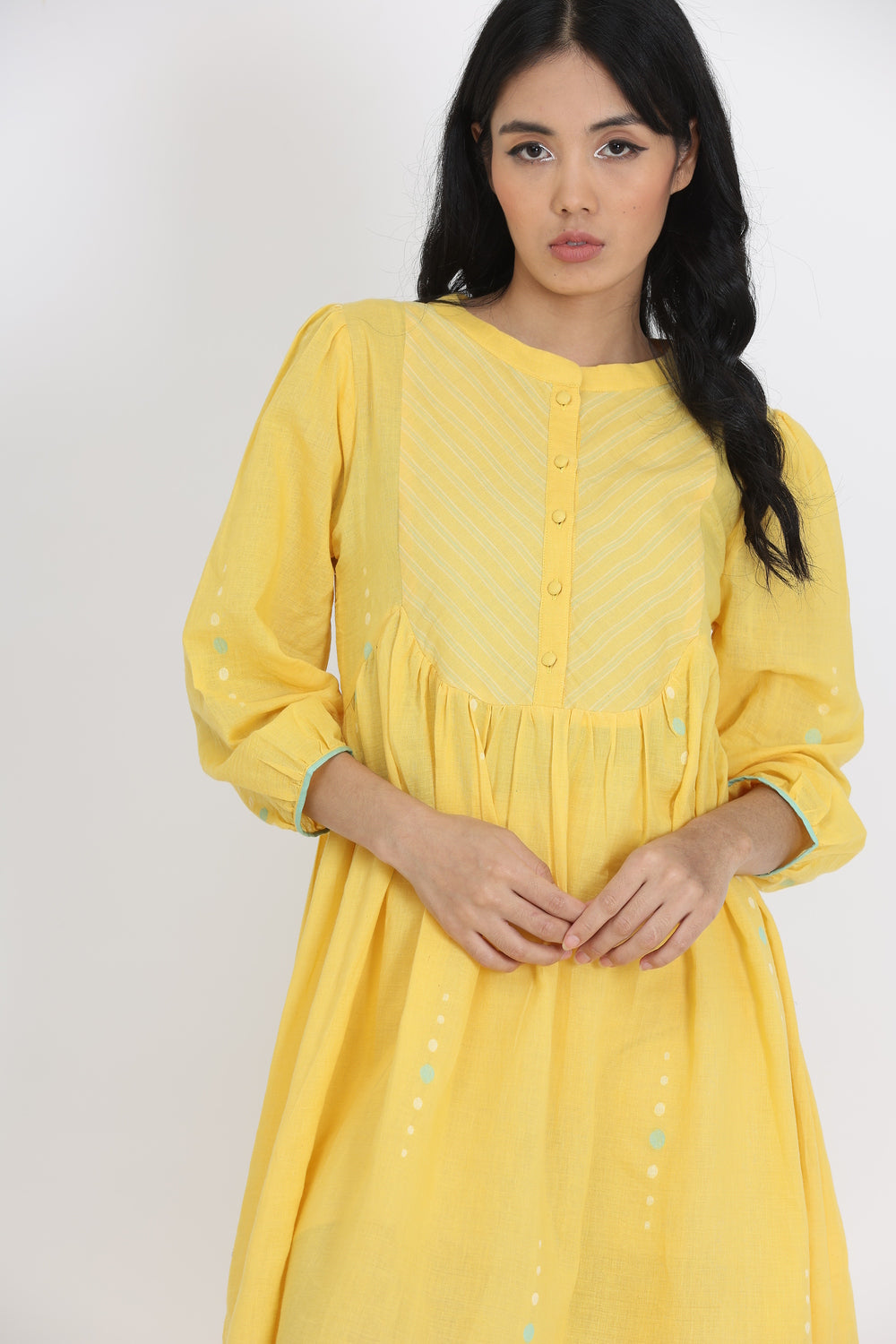 ROUND YOK DRESS SET OF-2  (WITH INNER SLIP)