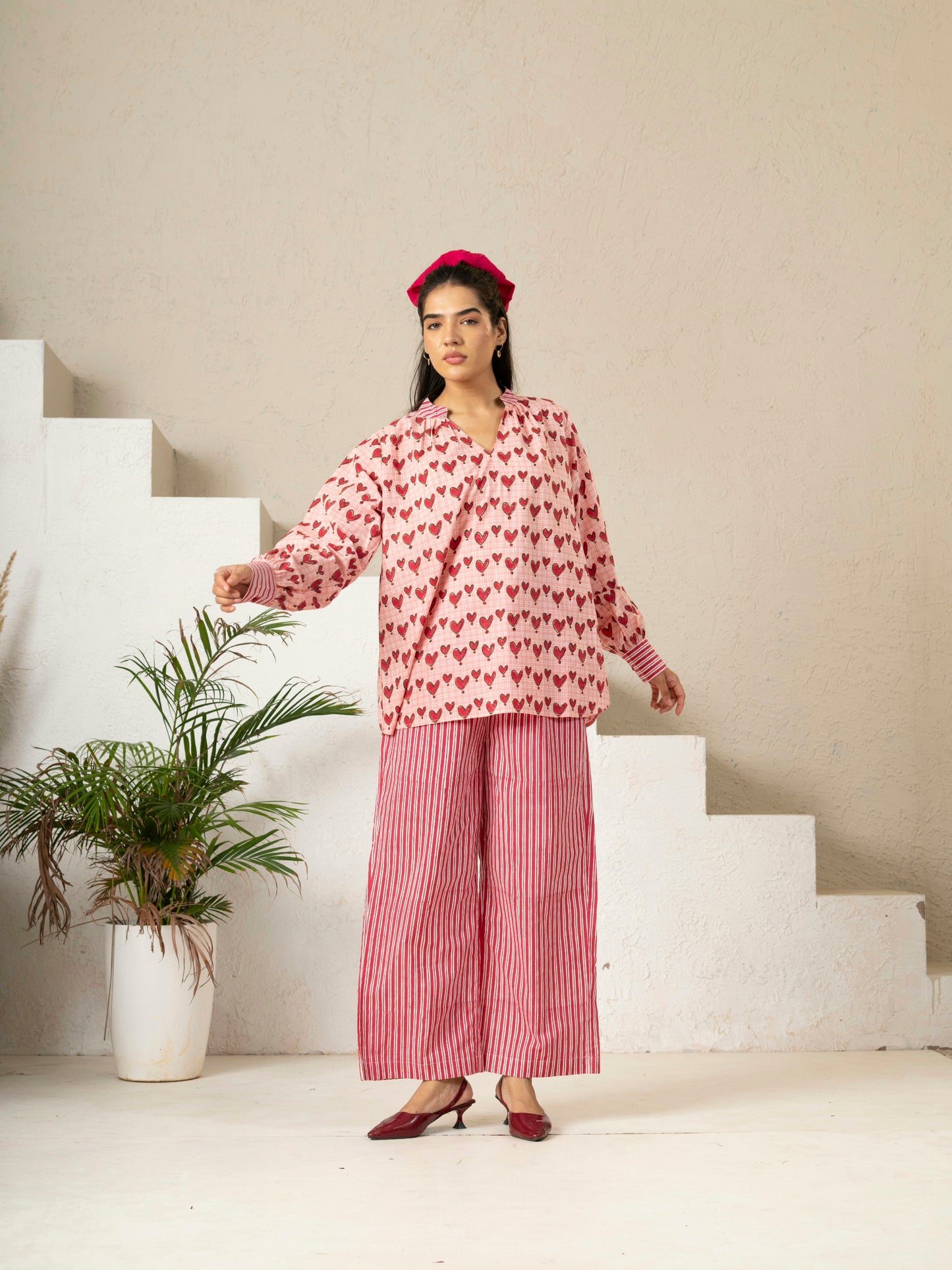 Hand Block Printed Gathered Top