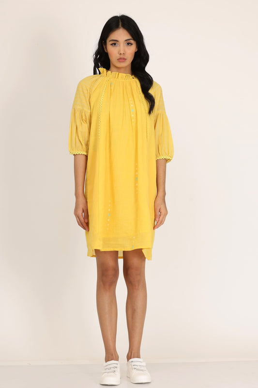 FRILL NECK SHORT DRESS