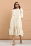 ROUND YOKE DRESS(BLUE HEART)