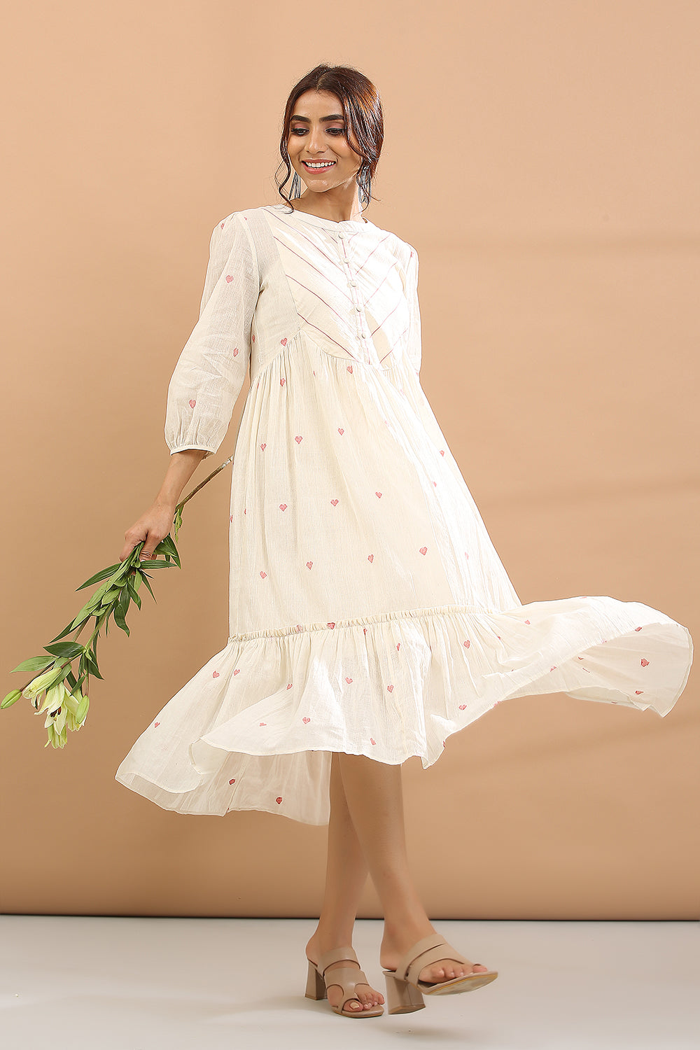 ROUND YOK DRESS(RED  HEART)