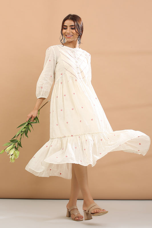 ROUND YOK DRESS(RED  HEART)