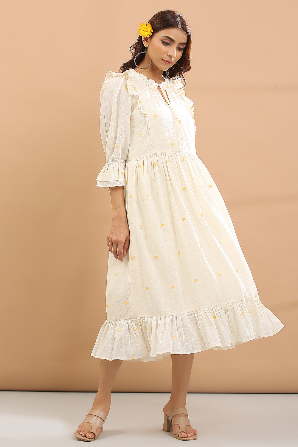 FRILL DRESS(YELLOW HEART)