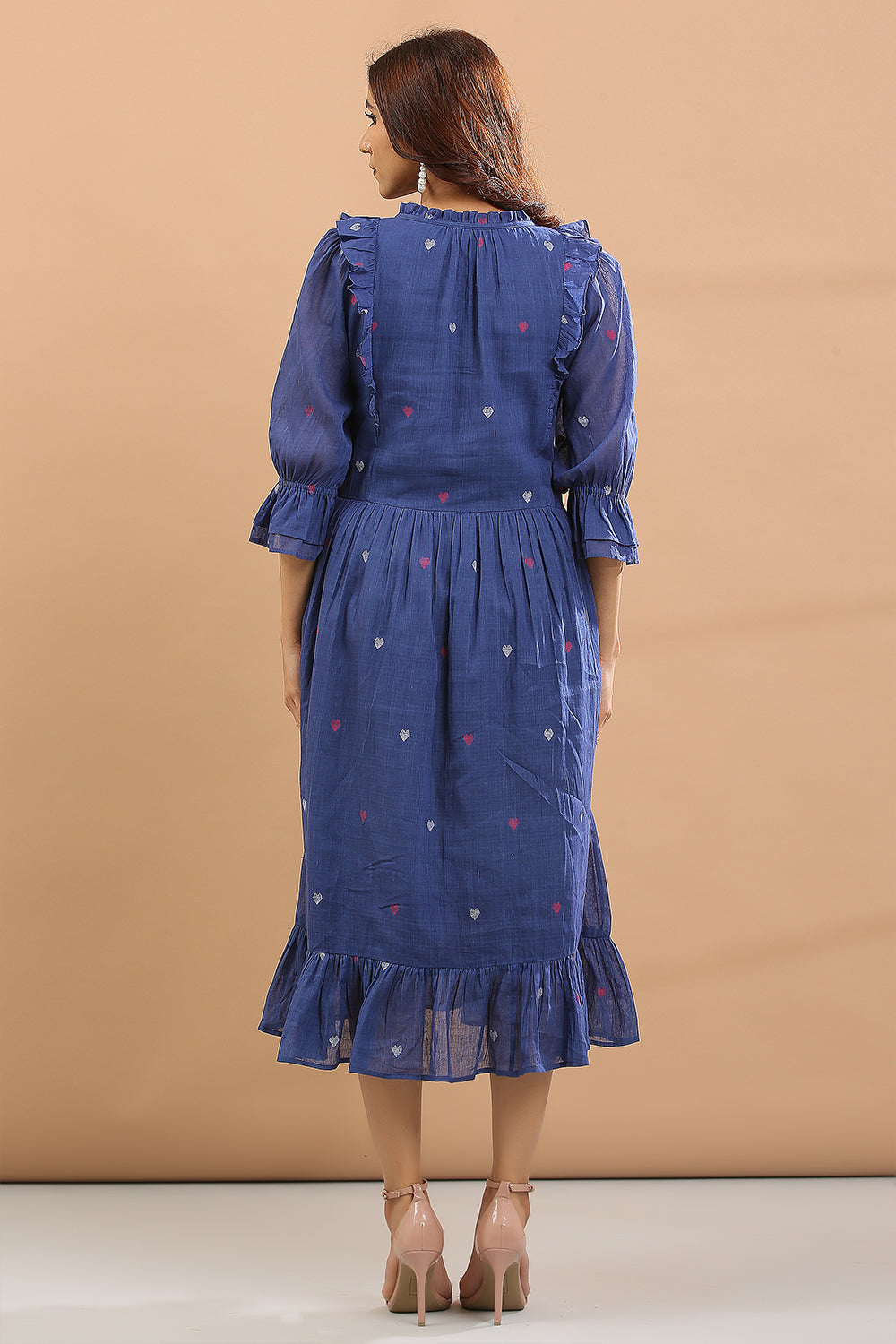 FRILL DRESS(BLUE BASE)