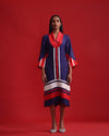 RED PITUCK YOK BLUE DRESS