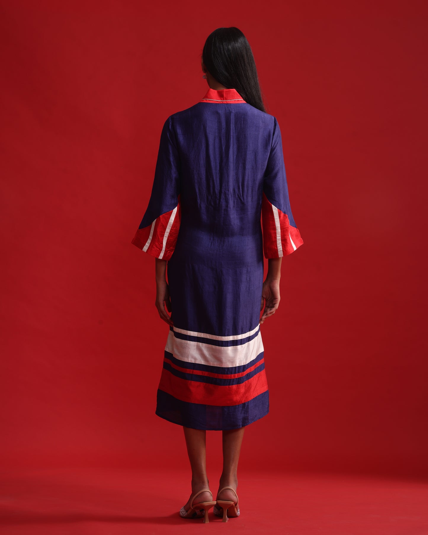 RED PITUCK YOK BLUE DRESS