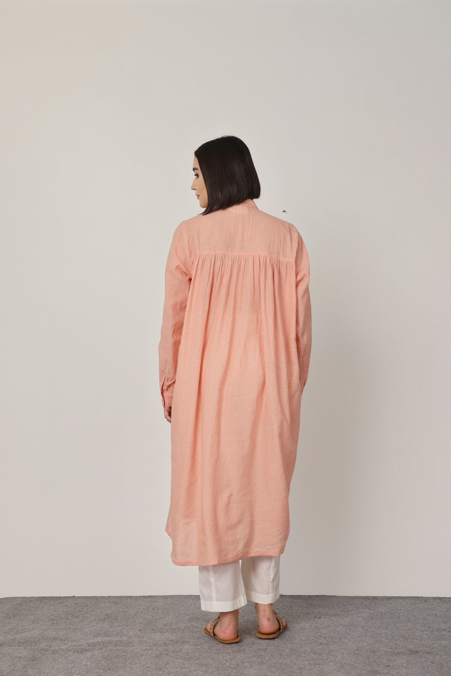 PEACH YOKE KURTA SET OF-2