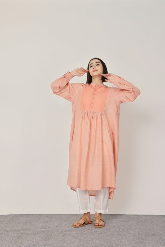 PEACH YOKE KURTA SET OF-2
