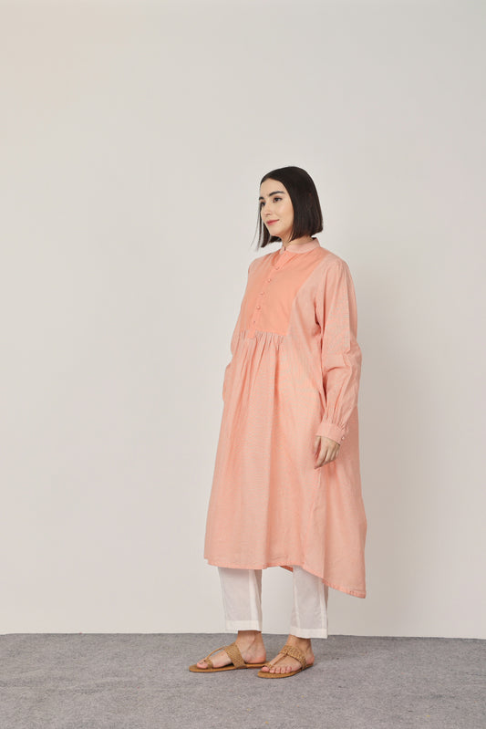 PEACH YOKE KURTA SET OF-2