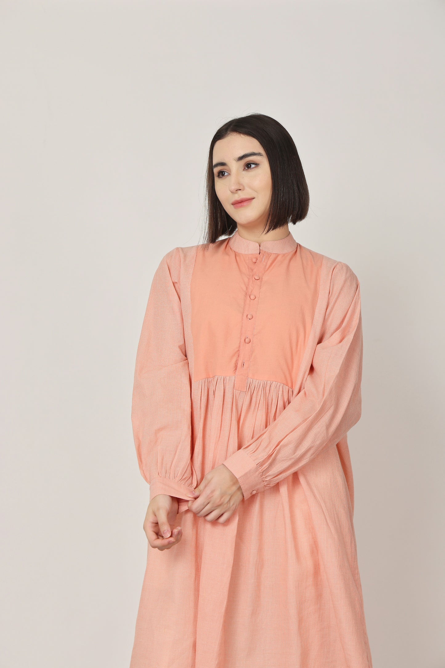 PEACH YOKE KURTA SET OF-2