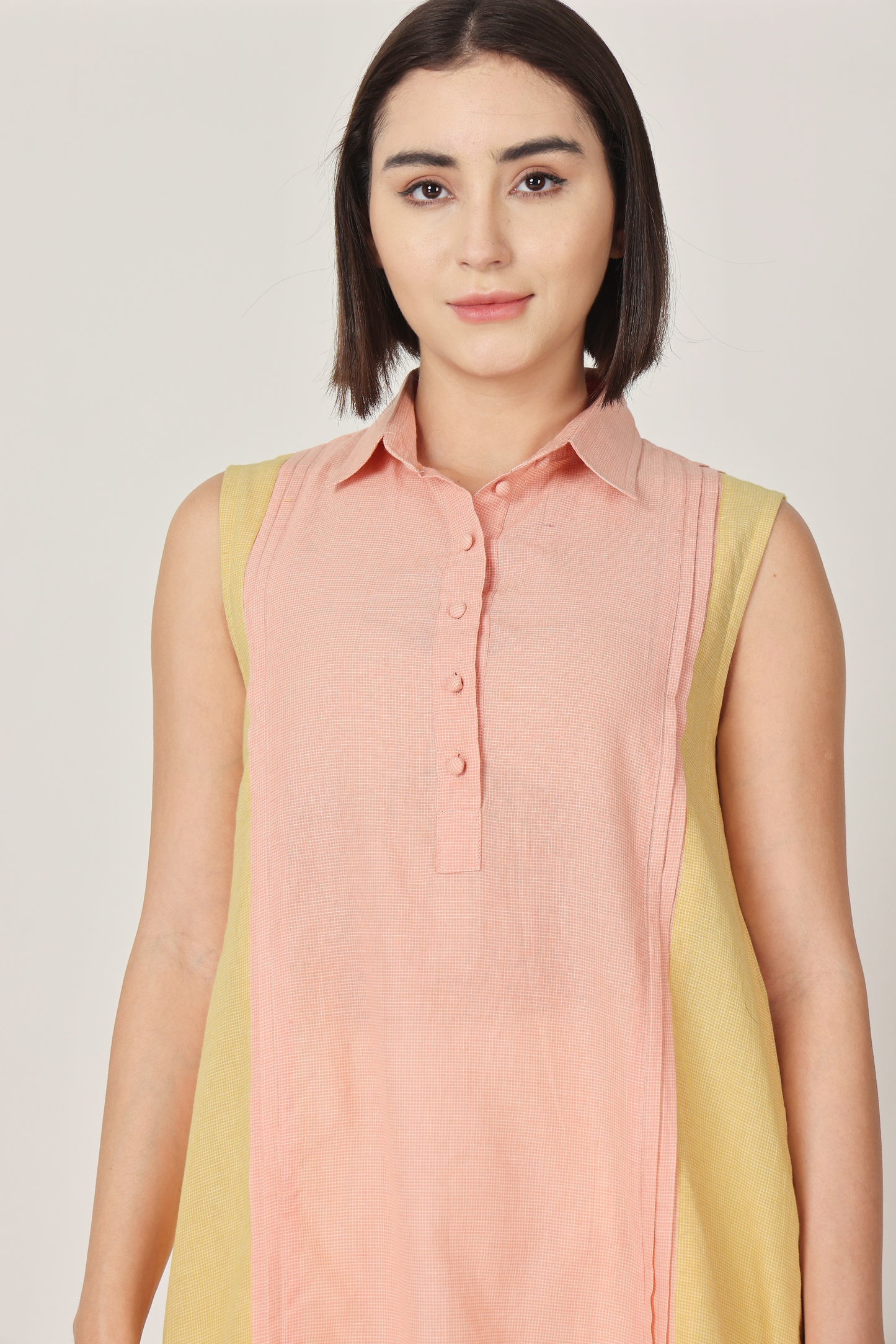 PEACH & YELLOW PINTUCKS KURTA SET OF-2