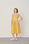 Yellow Solid  Spaghetti Dress
