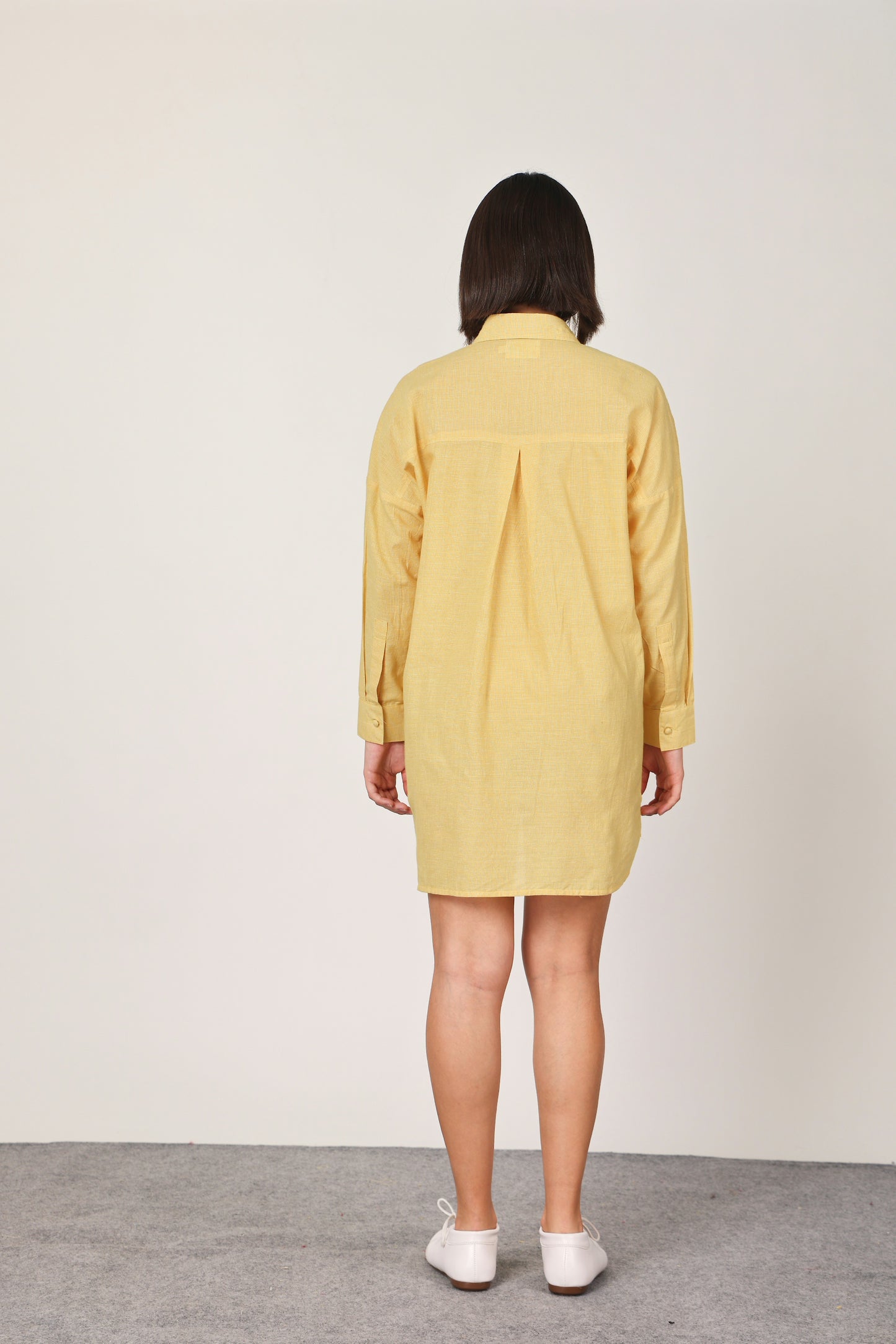 YELLOW CHECKED BOXY SHIRT