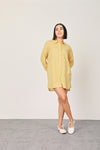 YELLOW CHECKED BOXY SHIRT
