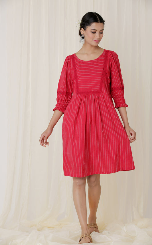 LACE YOKE DRESS