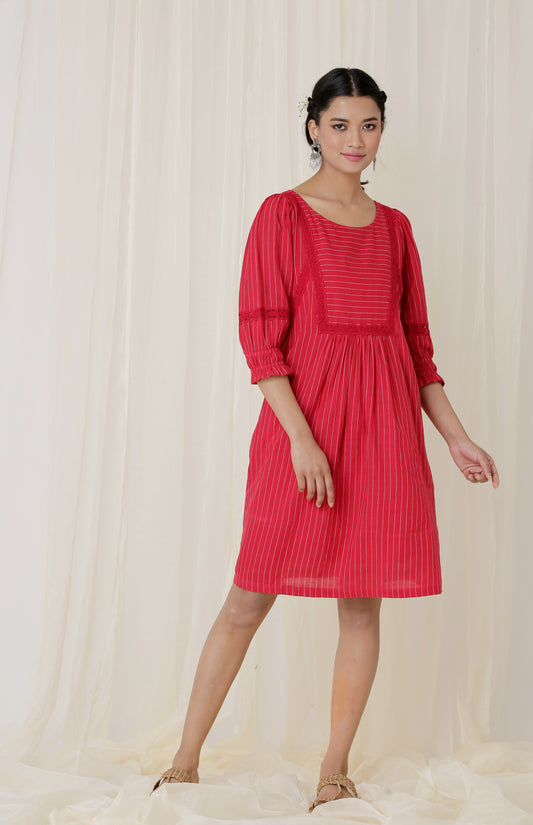 LACE YOKE DRESS