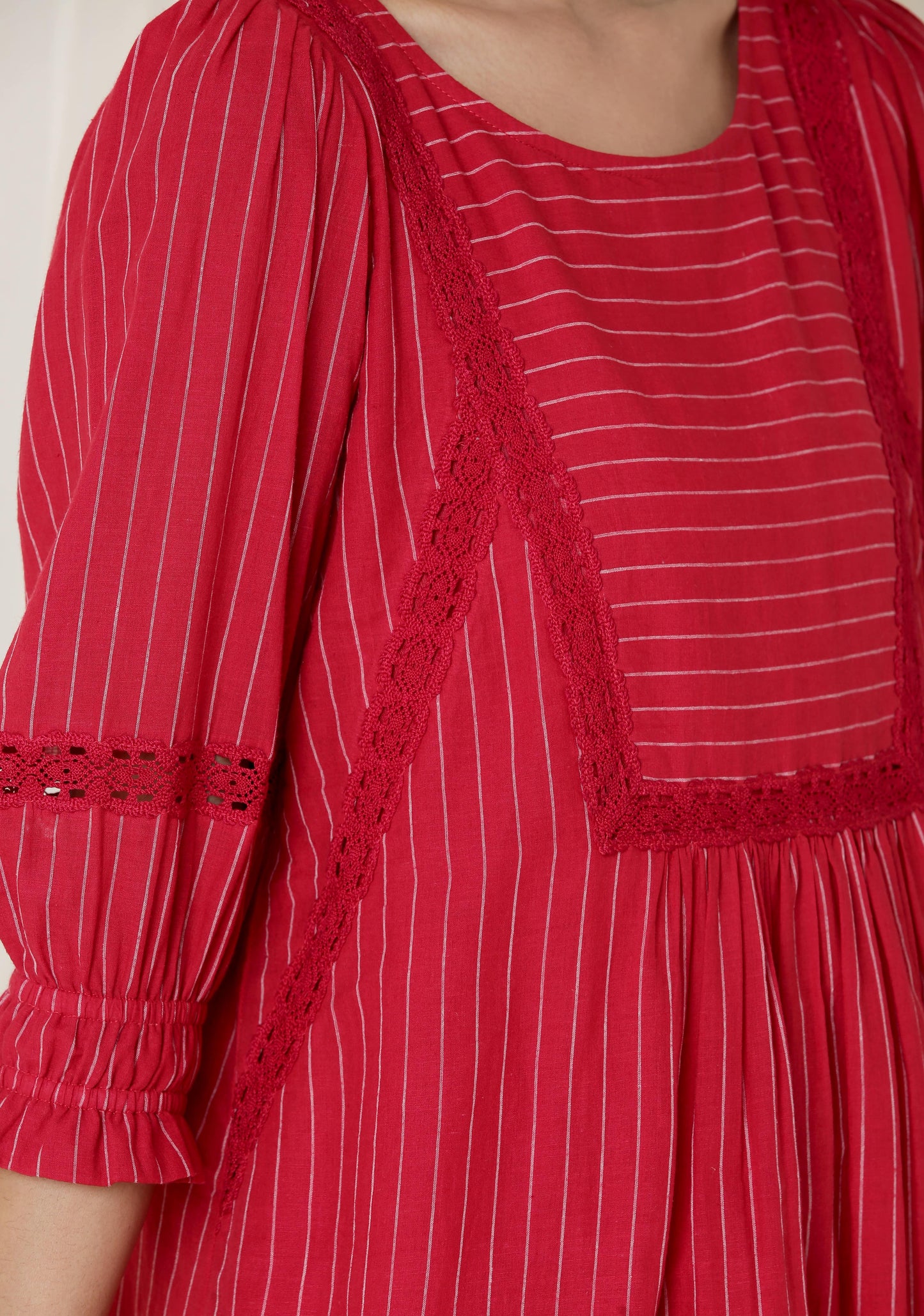 LACE YOKE DRESS